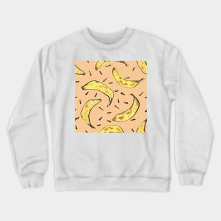 Bananas pattern on tequila sunrise Crewneck Sweatshirt